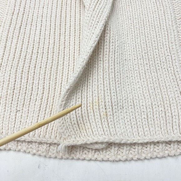 Open Front Cream Chunky Cable Knit Fisherman Sweater Peck & Peck Women's Med - Picture 2 of 9